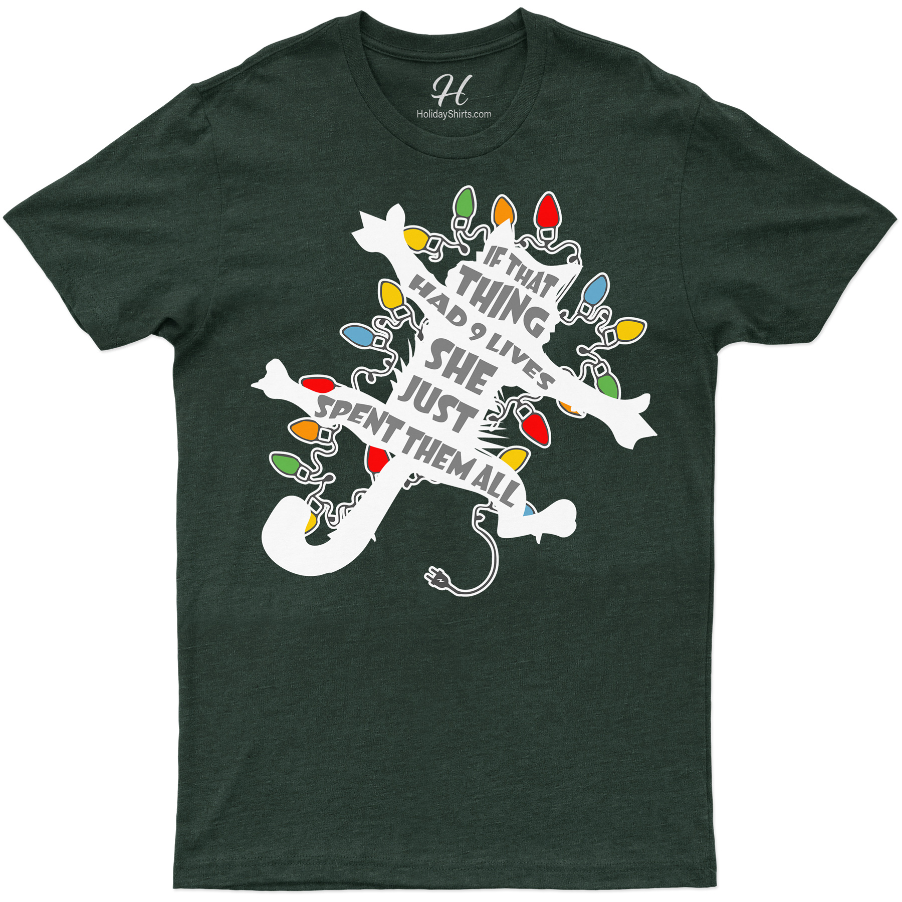 10 Lives Holiday Shirt: Vibrant Christmas Cat Shirt