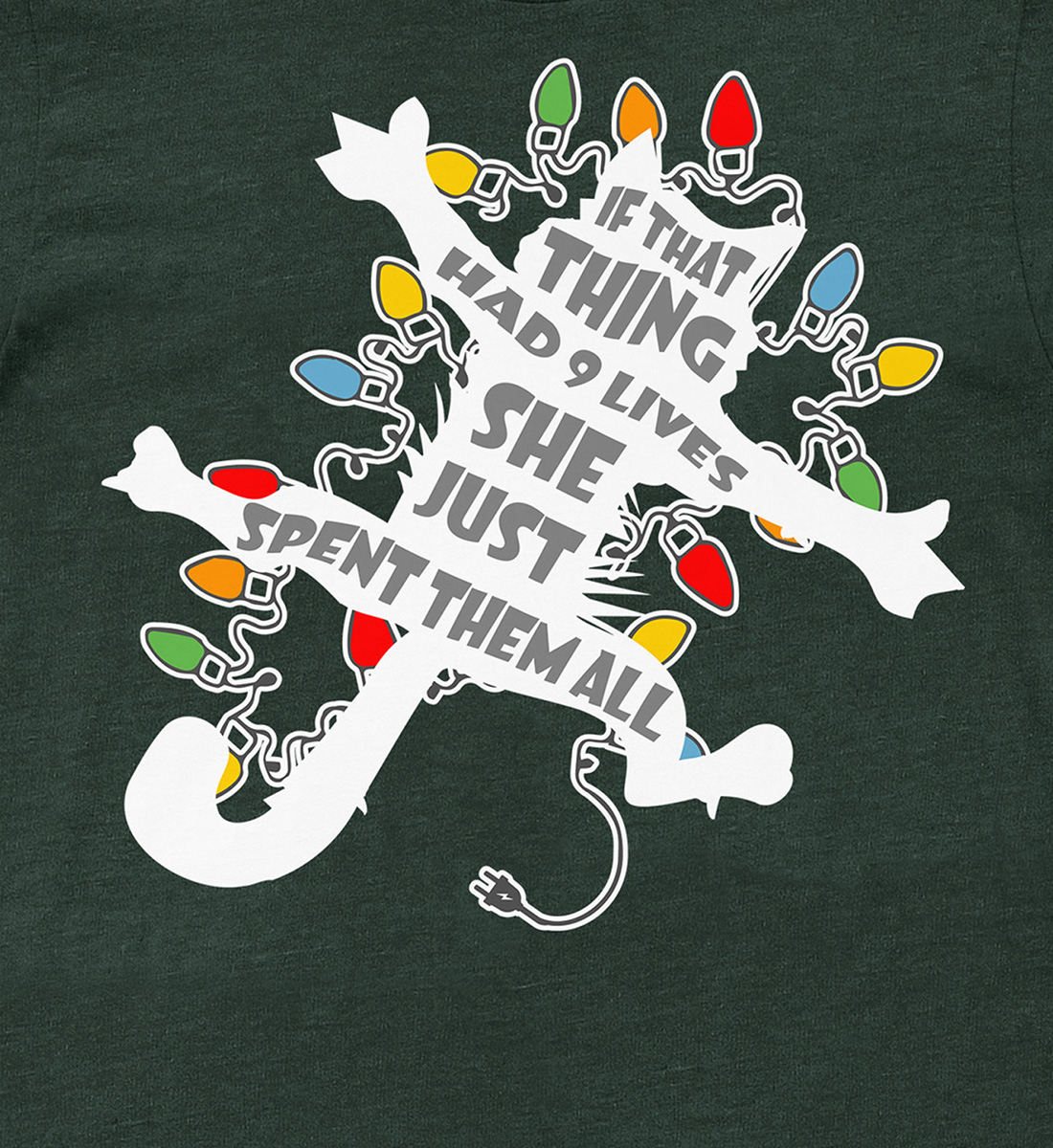 10 Lives Holiday Shirt: Vibrant Christmas Cat Shirt