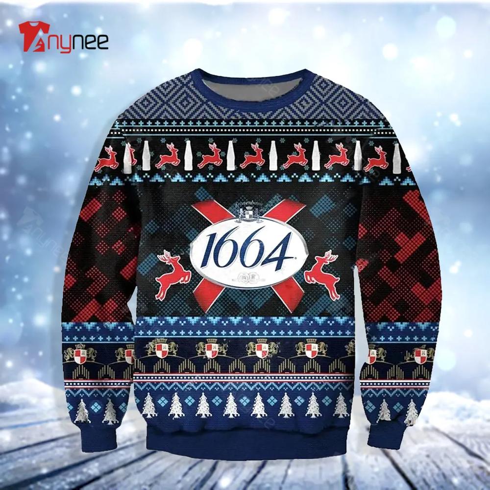 1664 White Beer Ugly Christmas Sweater- Best Christmas Gifts 2023