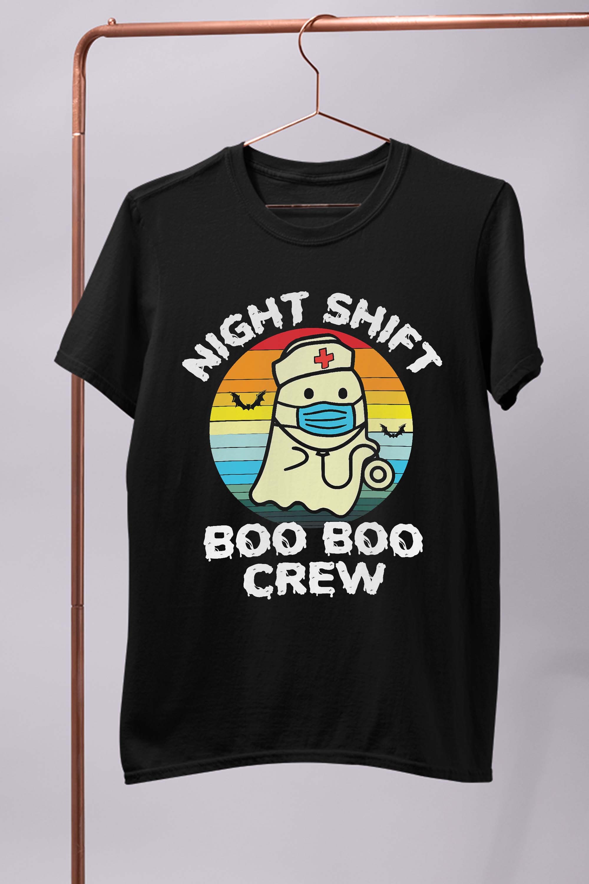 2022 Night Shift Boo Boo Crew Nurse Halloween For Nurses RN T-Shirt