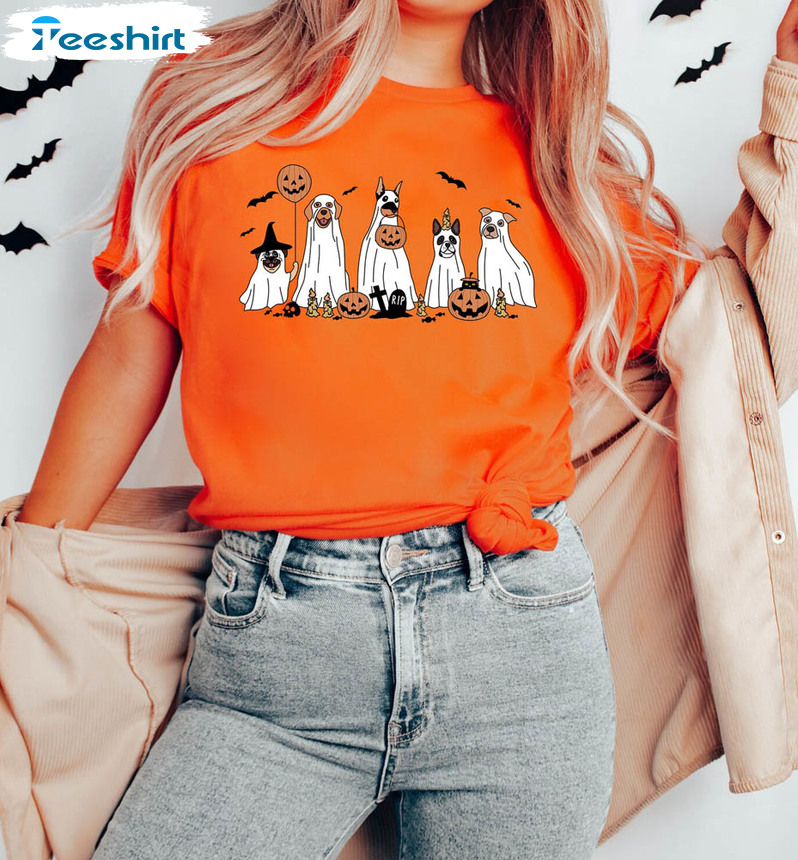 2023 Happy Halloween Shirt, Ghost Dog Unisex T-shirt Sweater 2023 Happy Halloween Shirt, Ghost Dog Unisex T-shirt Sweater