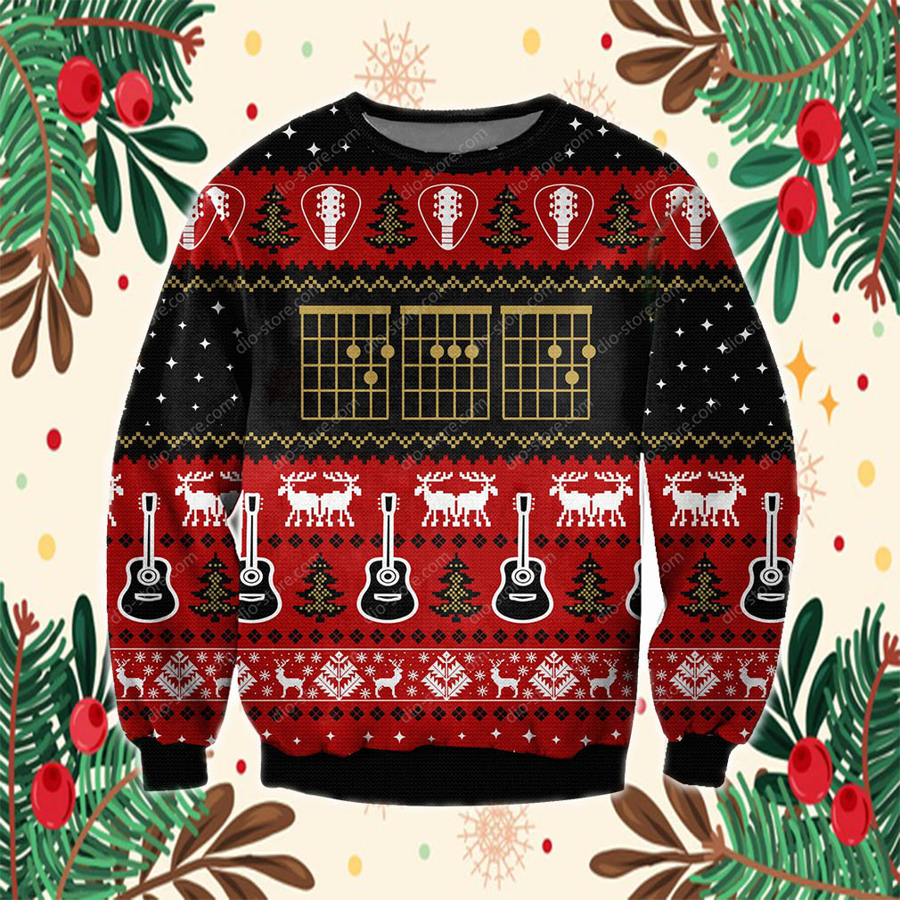 3D Print Knitting Pattern Guitar Ugly Christmas Sweater- Best Christmas Gifts 2023