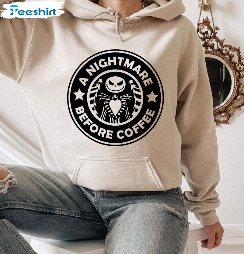 A Nightmare Before Coffee Shirt, Merry Christmas Short Sleeve Sweater