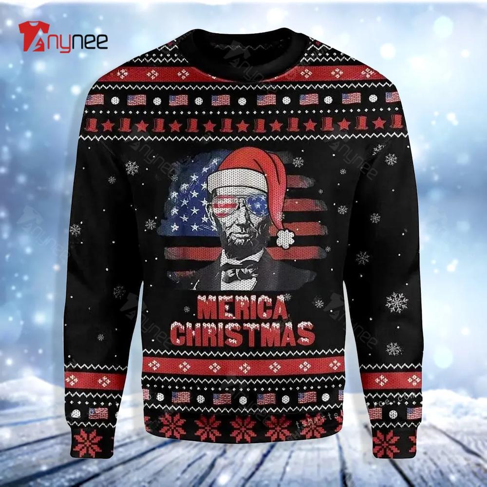 Abraham Lincoln Ugly Christmas Sweater- Best Christmas Gifts 2023