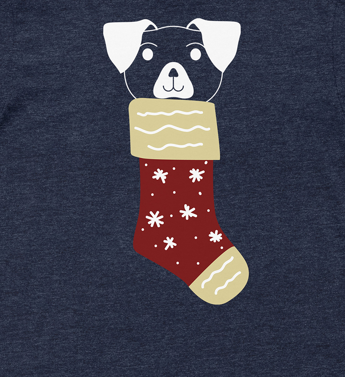 Adorable Puppy in Xmas Stocking Shirt