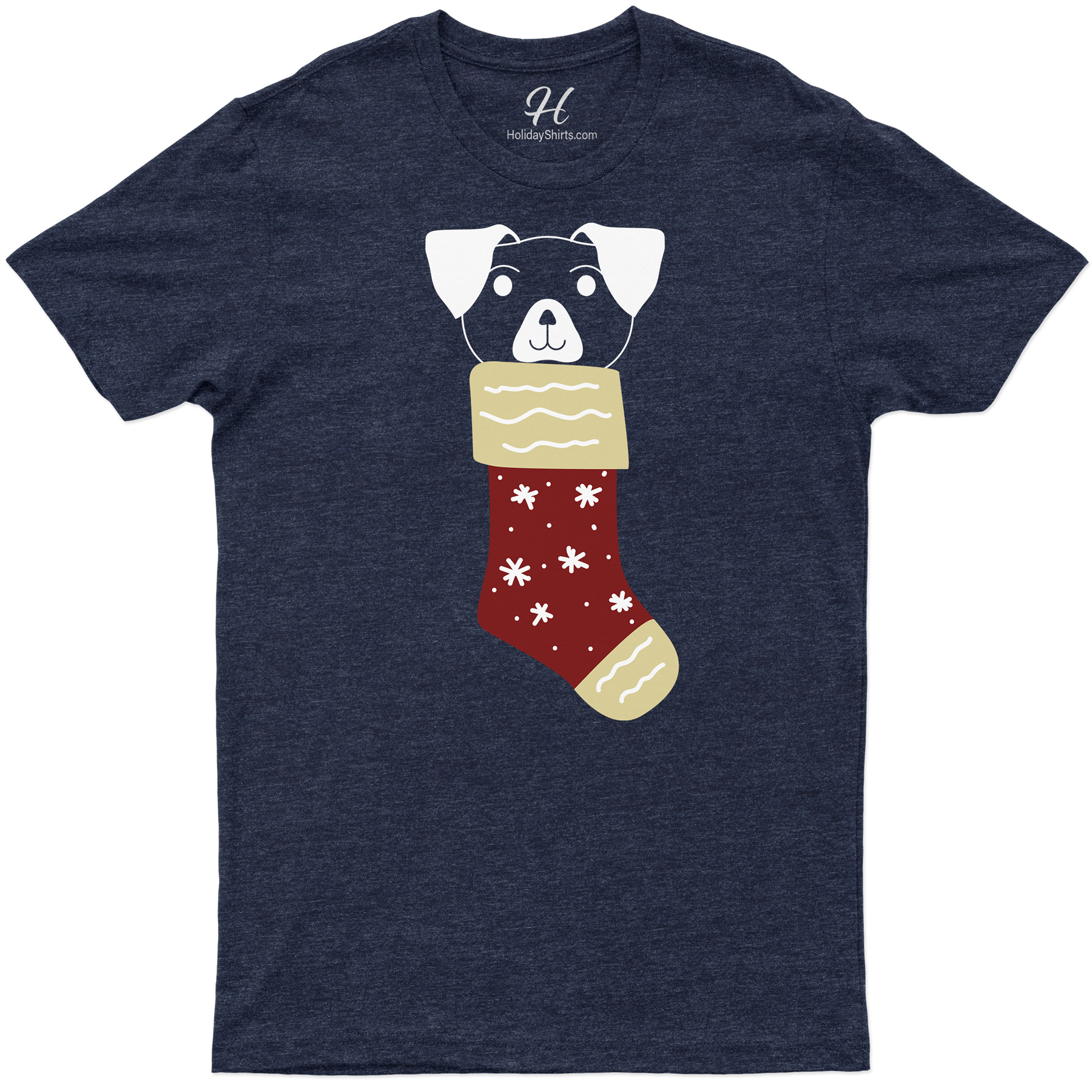 Adorable Puppy in Xmas Stocking Shirt