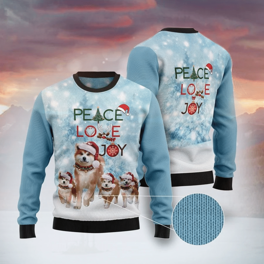 Akita Peace Love Joy Ugly Christmas Sweater | For Men & Women | Adult | US1767- Best Christmas Gifts 2023