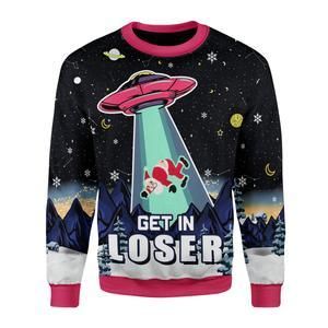 Alien Get In Loser Ugly Christmas Sweater | For Men & Women | Adult | US3521- Best Christmas Gifts 2023