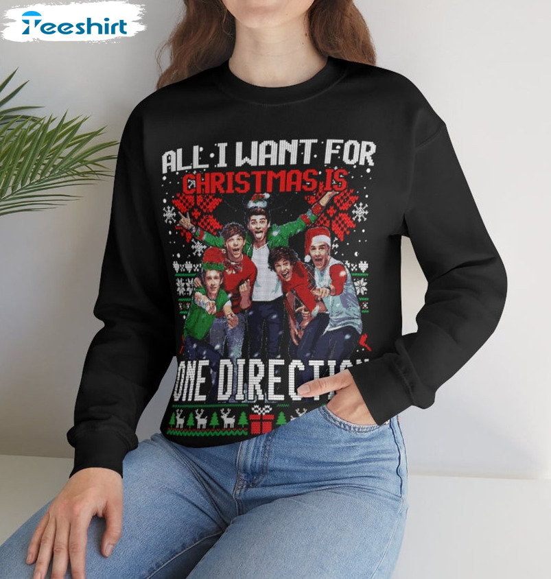 All I Want Christmas Is One Direction Shirt, Christmas Long Sleeve Hoodie