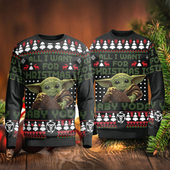 All I Want For Christmas Is Baby Yoda Christmas Sweater – Best Christmas Gifts 2023