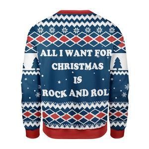 All I Want For Christmas Is Rock And Roll Ugly Christmas Sweater | For Men & Women | Adult | US3597- Best Christmas Gifts 2023