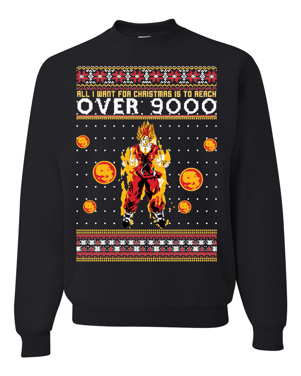 All I Want For Christmas Is To Reach Over 9000 Ugly Christmas Sweater Unisex Crewneck Graphic Sweatshirt- Best Christmas Gifts 2023