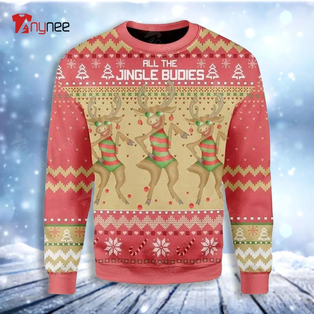 All The Single Budies Womens Ugly Christmas Sweater- Best Christmas Gifts 2023