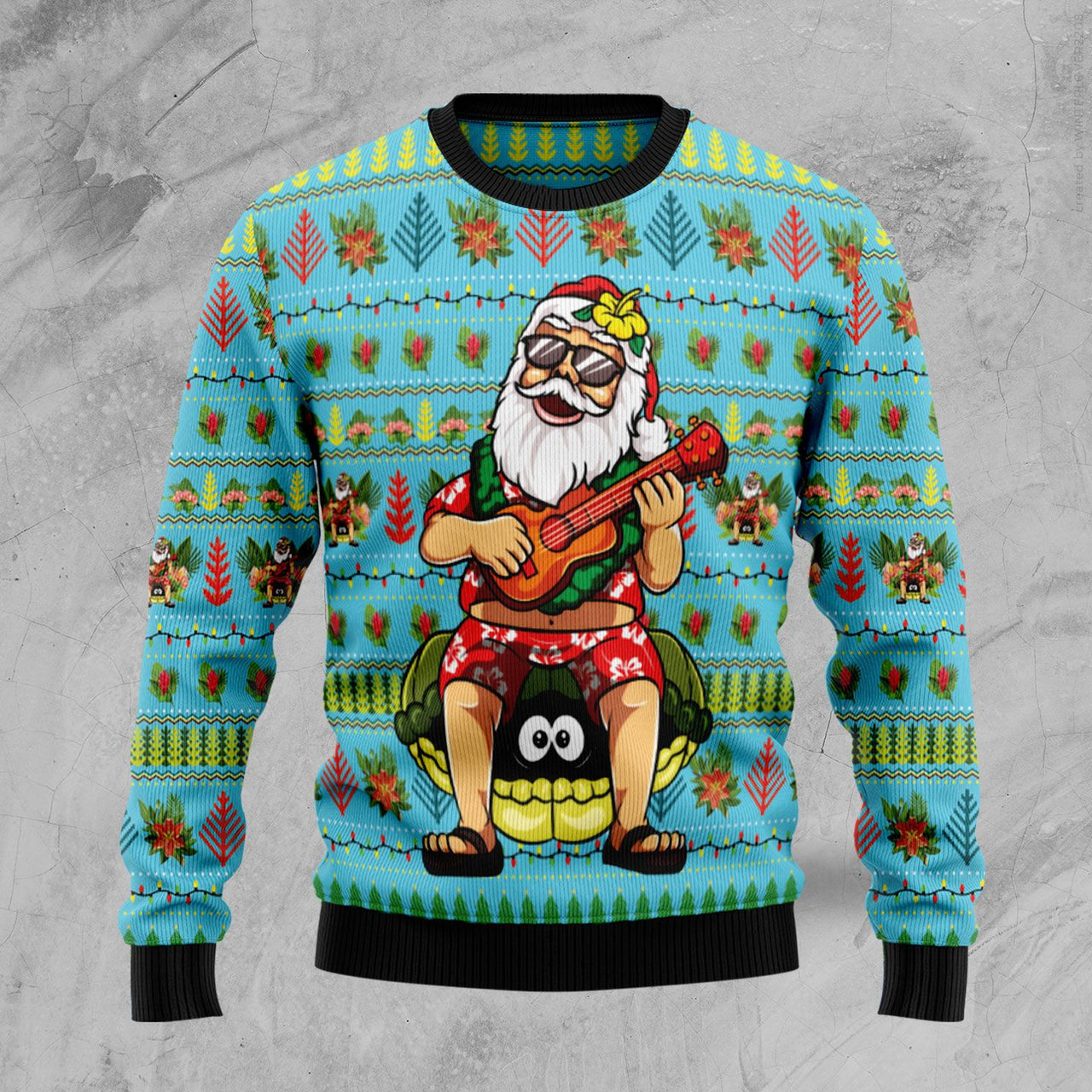 Aloha Santa Claus Play Guitar Xmas Ugly Sweater – Best Christmas Gifts 2023