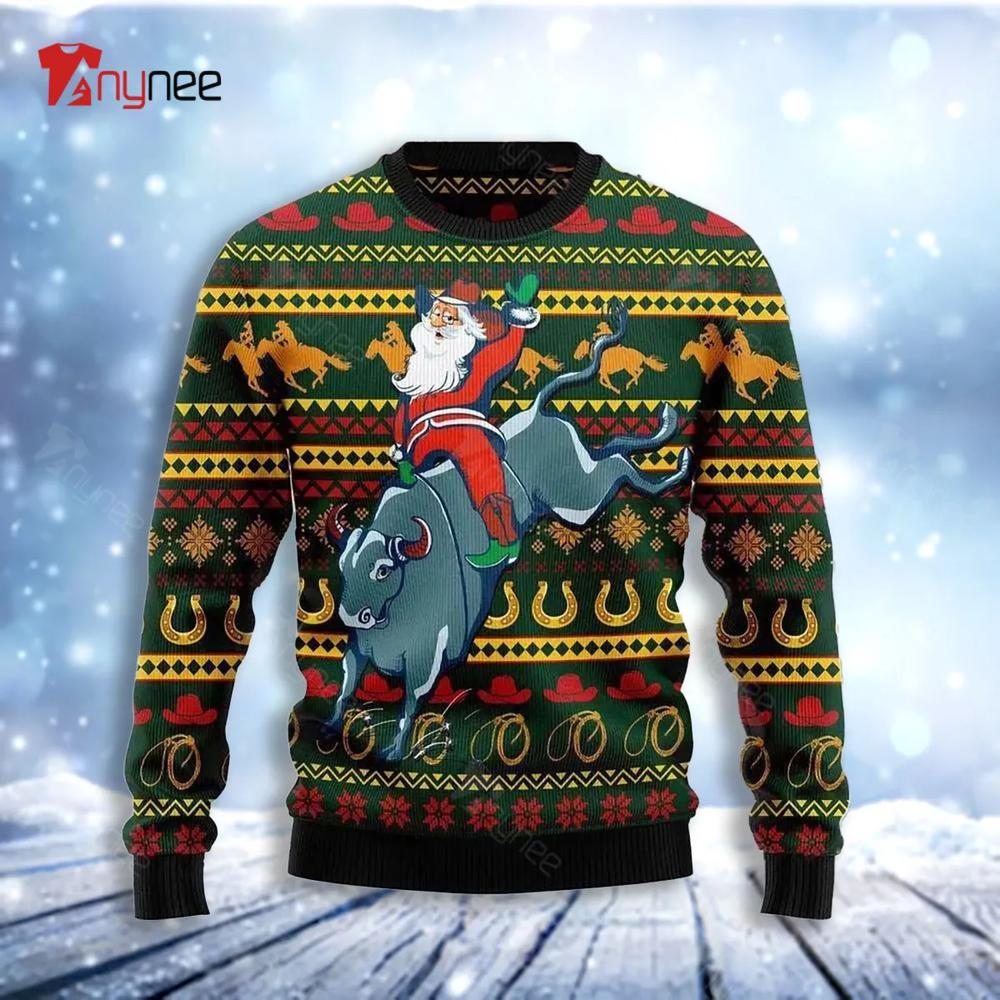 Amazing Cowboy Santa Claus Ugly Christmas Sweater- Best Christmas Gifts 2023