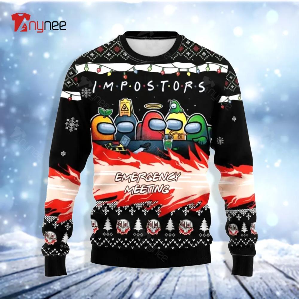 Among Us Among Us Ugly Christmas Sweater Impostors Emergency Meeting- Best Christmas Gifts 2023