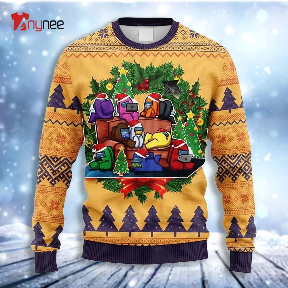 Among Us Yellow Ugly Christmas Sweater- Best Christmas Gifts 2023