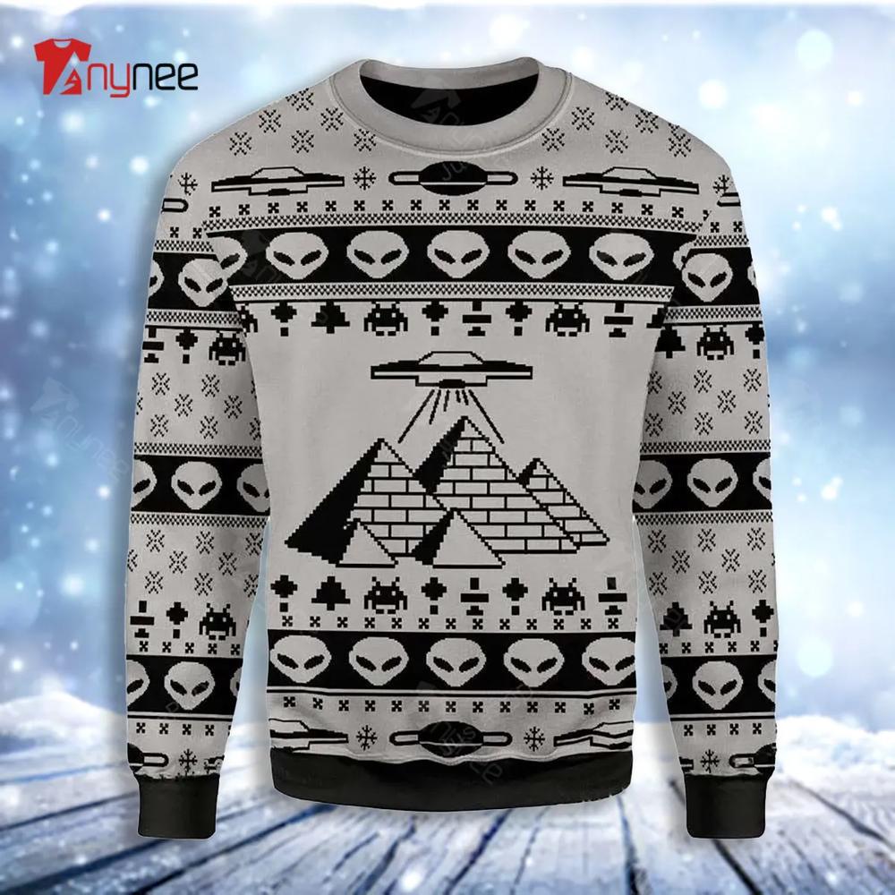 Ancient Alien Pyramid Ugly Christmas Sweater- Best Christmas Gifts 2023