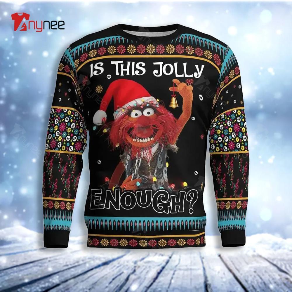 Animal The Muppet Is This Jolly Enough Ugly Christmas Sweater- Best Christmas Gifts 2023