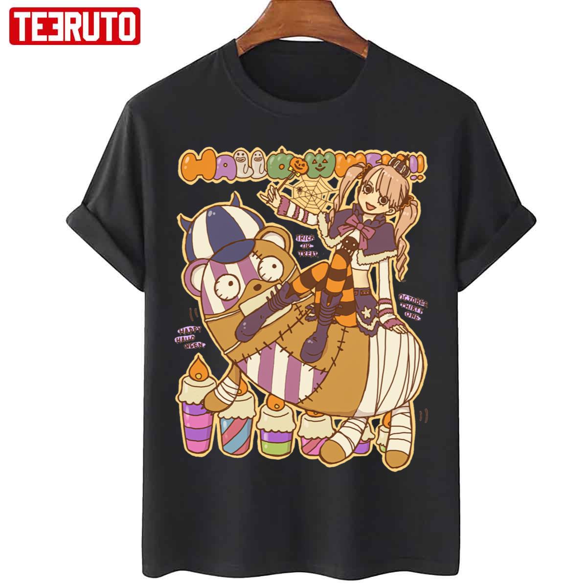 Anime Girl Teddy Bear Halloween Unisex T-Shirt