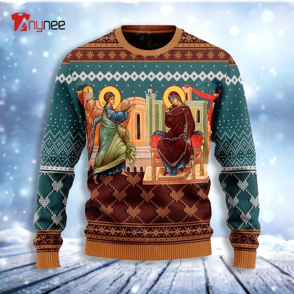 Annunciation Of The Mother Of God Womens Ugly Christmas Sweater- Best Christmas Gifts 2023