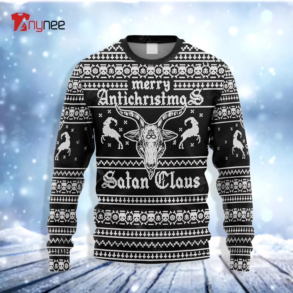 Antichristmas Satan Claus Ugly Christmas Sweater- Best Christmas Gifts 2023