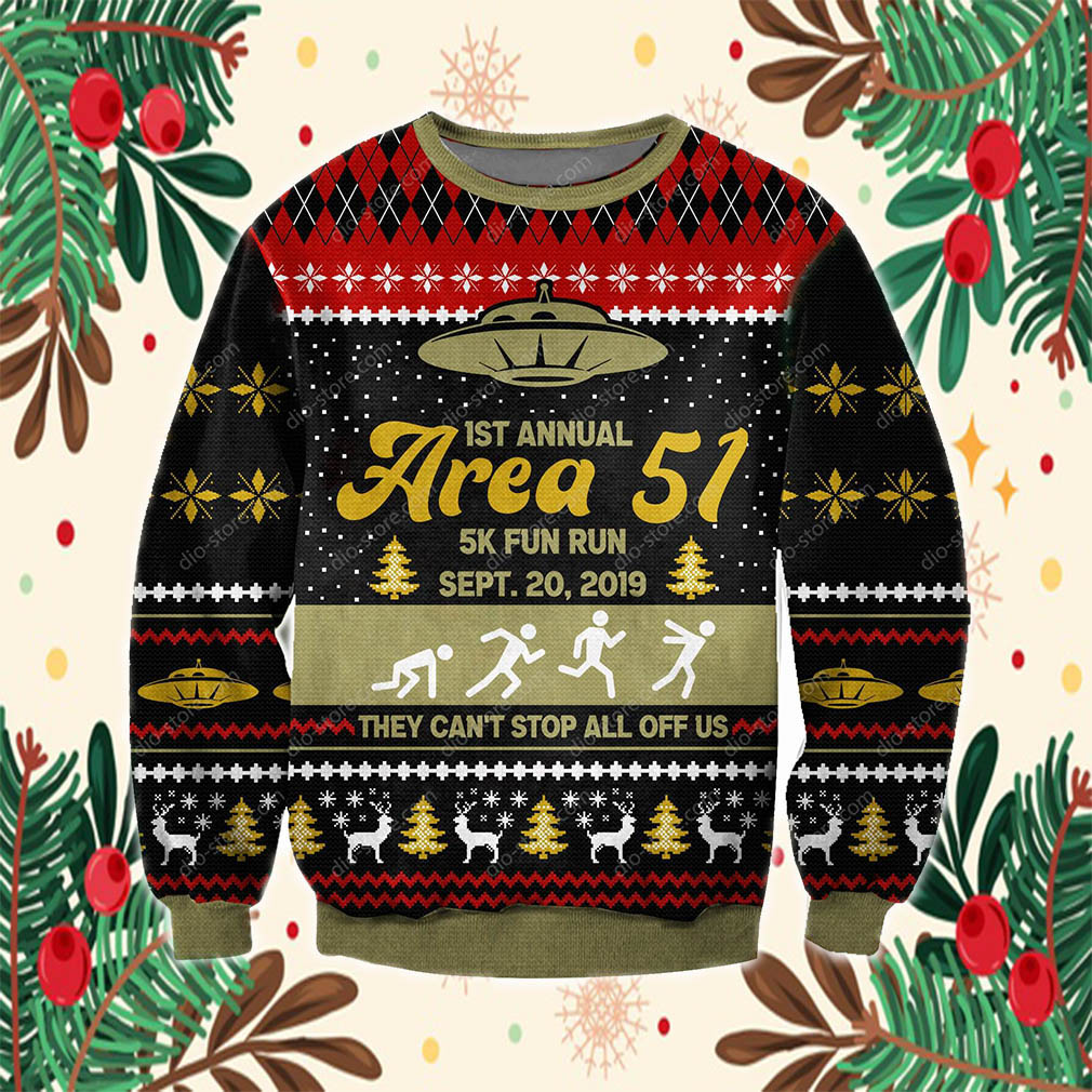 Area 51 3D Knitting Pattern Print Ugly Christmas Sweater- Best Christmas Gifts 2023