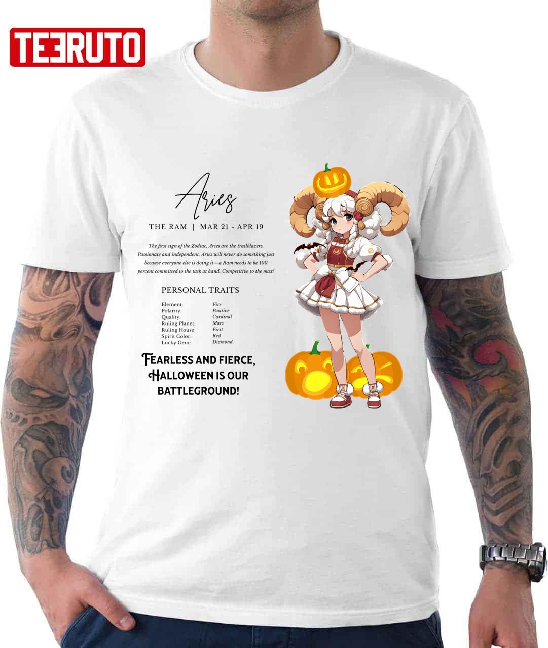 Aries Human Form Anime Halloween Collection Unisex T-Shirt