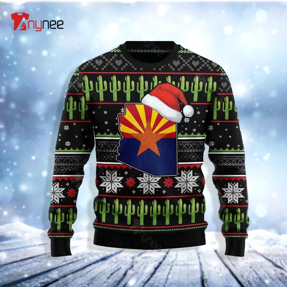 Arizona Saguaro Cactus Ugly Christmas Sweater- Best Christmas Gifts 2023