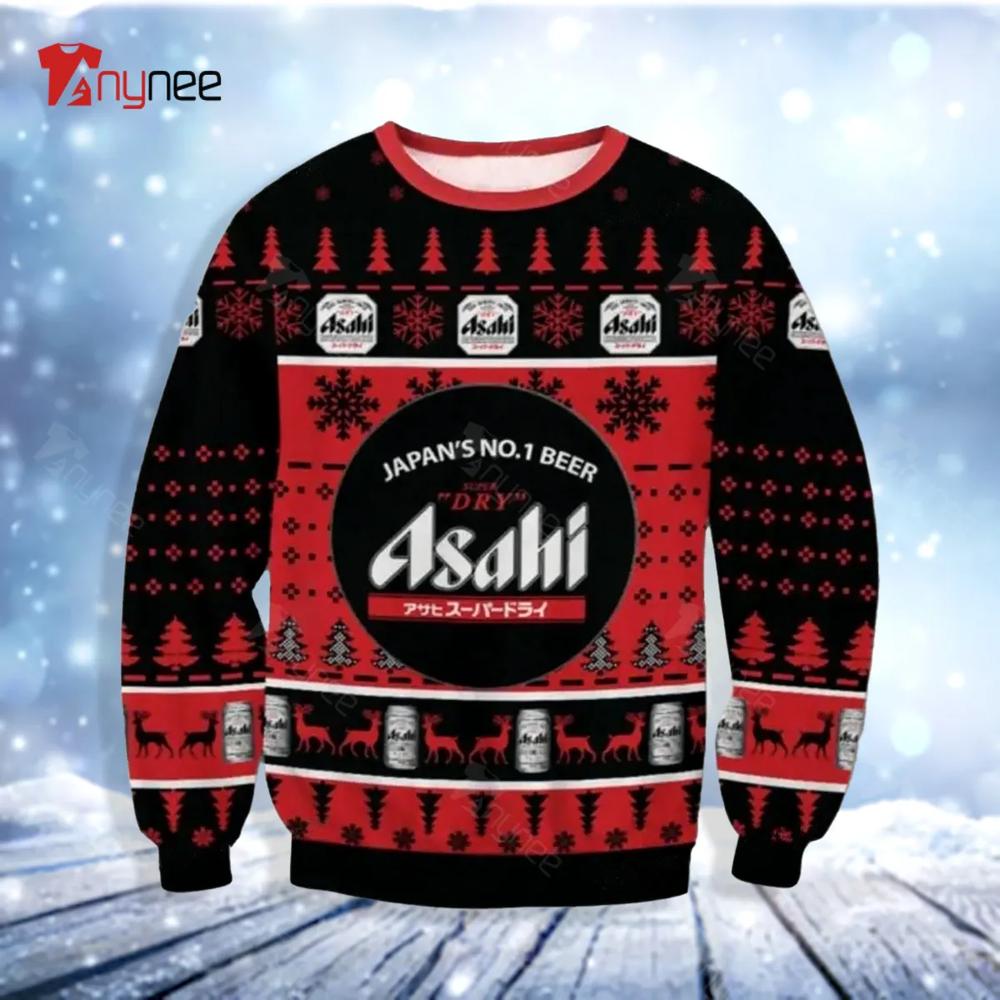 Asahi Super Dry Beer Ugly Christmas Sweater- Best Christmas Gifts 2023