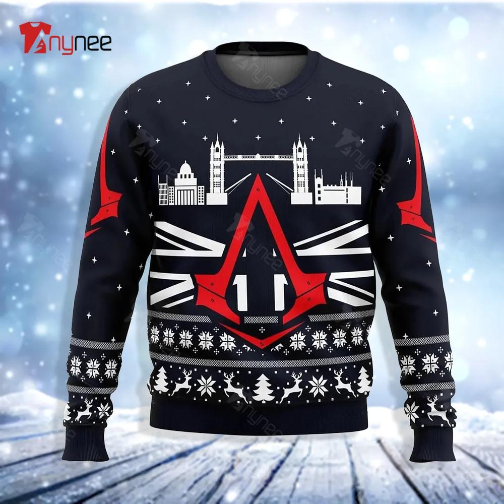 Assassins Creed London Bridge Ugly Christmas Sweater- Best Christmas Gifts 2023