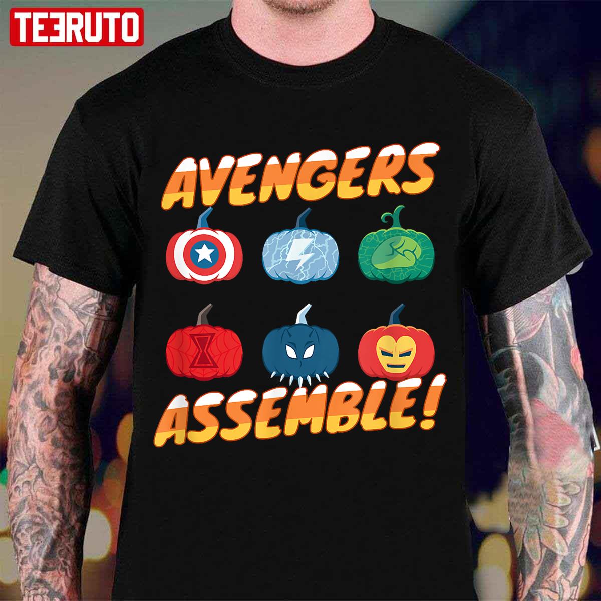 Assemble Pumpkin Heroes Halloween Unisex T-Shirt