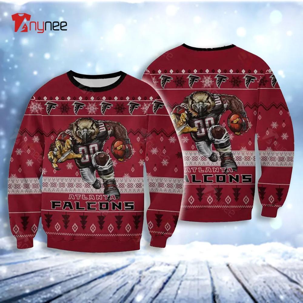 Atlanta Falcon Player Rushing Ugly Christmas Sweater- Best Christmas Gifts 2023