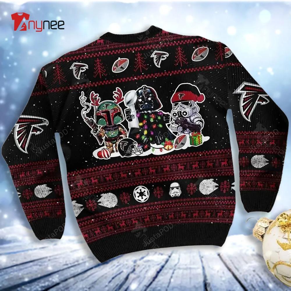 Atlanta Falcons Christmas Darth Vader Boba Fett Stormtrooper Ugly Christmas Sweater- Best Christmas Gifts 2023