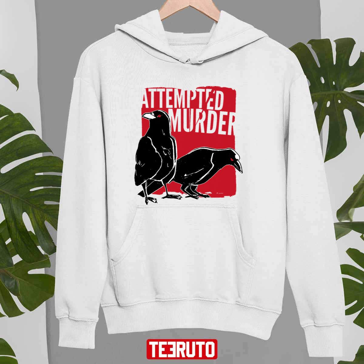 Attempted Murder Funny Pun Joke Crow Raven Halloween Unisex Sweatshirt