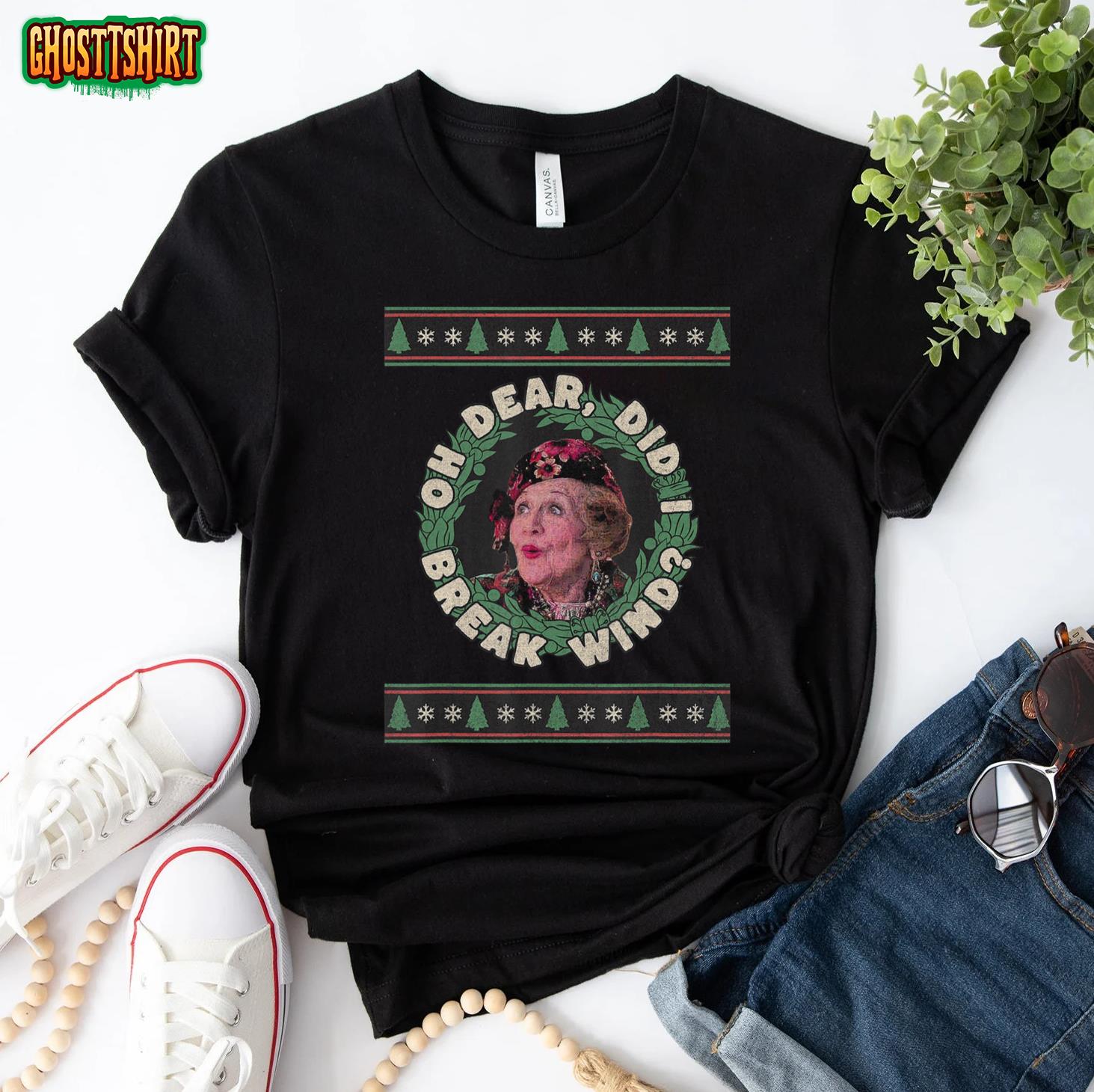 Aunt Bethany Oh Dear Did I Break Wind Funny Christmas Movie T-Shirt