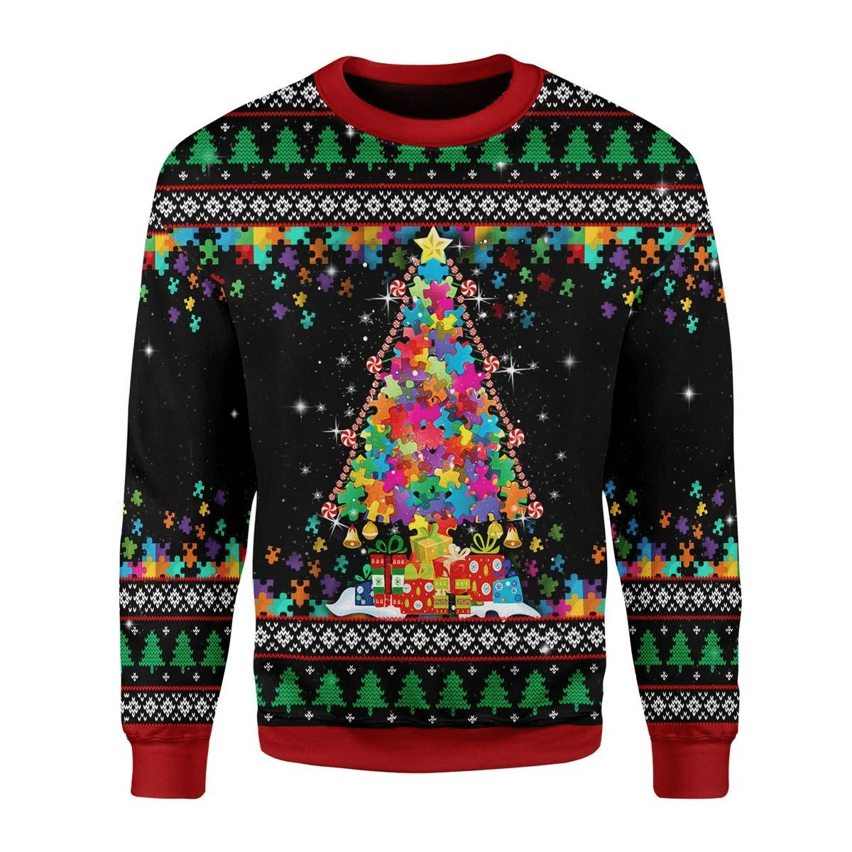 Autism Christmas Tree Ugly Christmas Sweater | For Men & Women | Adult | US3466- Best Christmas Gifts 2023