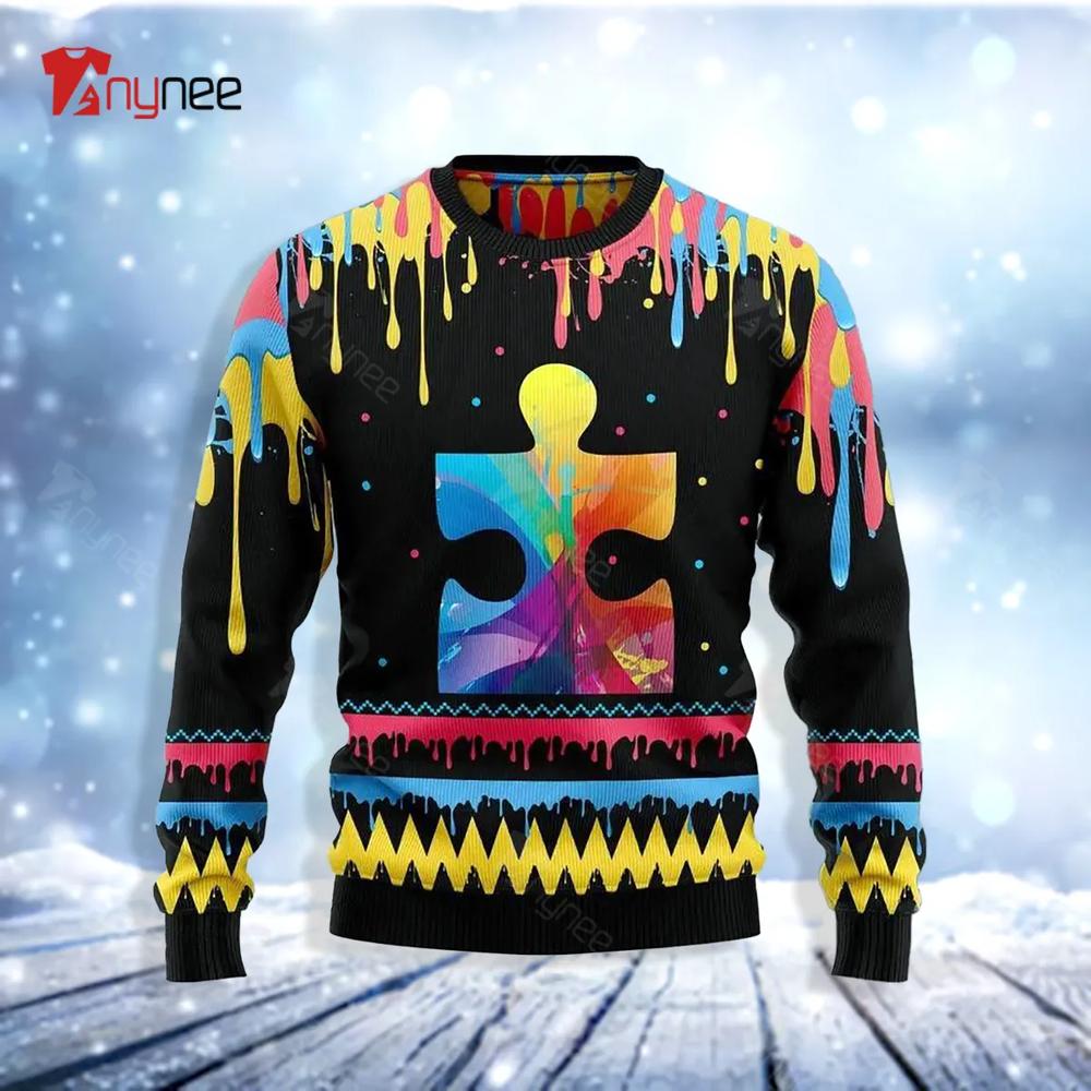 Autism Colorful Beauty Ugly Christmas Sweater- Best Christmas Gifts 2023