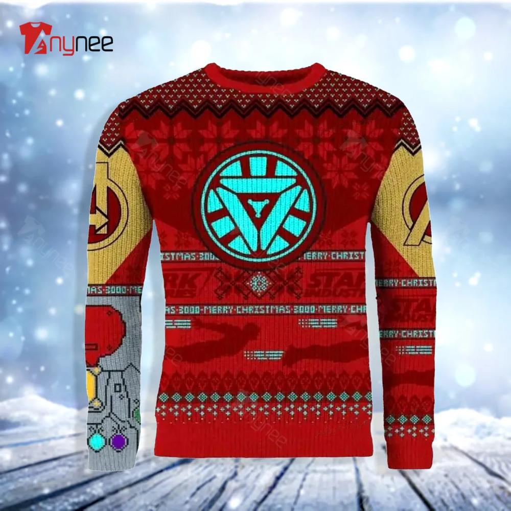 Avengers Iron Man Power Gauntlet Ugly Christmas Sweater- Best Christmas Gifts 2023