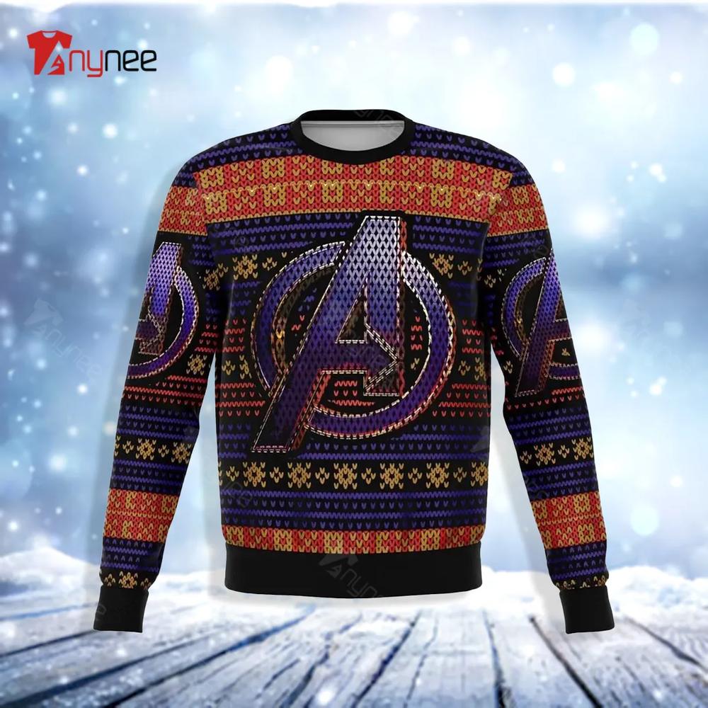 Avengers Logo Marvel Premium Ugly Christmas Sweater- Best Christmas Gifts 2023