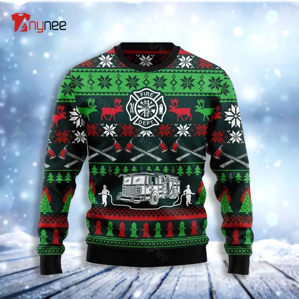 Awesome Firefighter Christmas Ugly Christmas Sweater- Best Christmas Gifts 2023