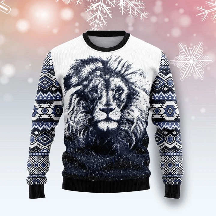 Awesome Lion Ugly Christmas Sweater | For Men & Women | Adult | US1615- Best Christmas Gifts 2023