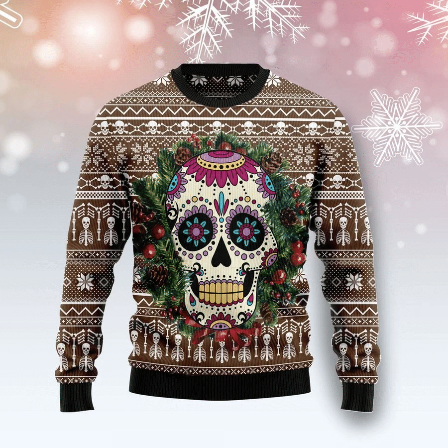 Awesome Sugar Skull Ugly Christmas Sweater | For Men & Women | Adult | US3082- Best Christmas Gifts 2023