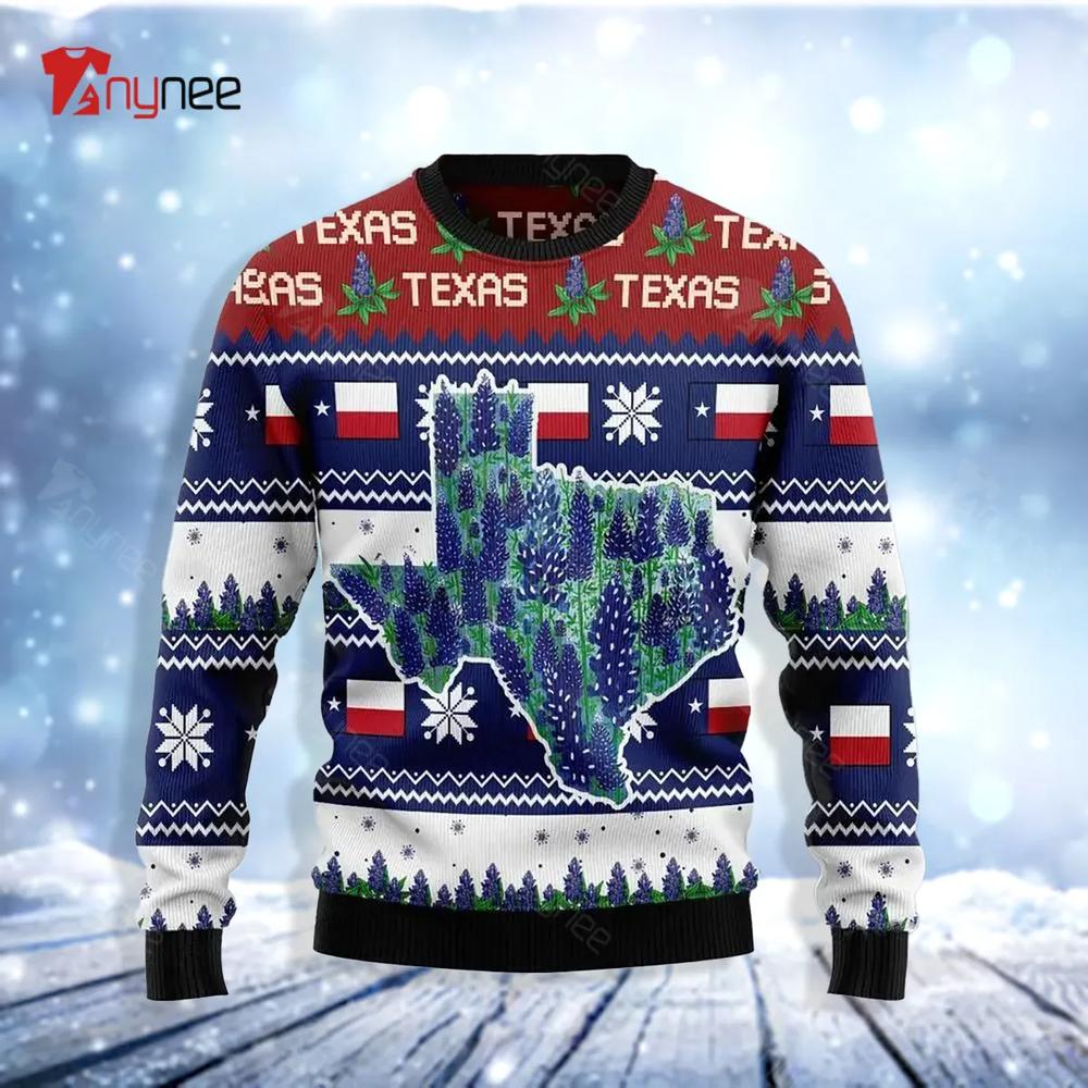 Awesome Texas Bluebonnet Ugly Christmas Sweater- Best Christmas Gifts 2023