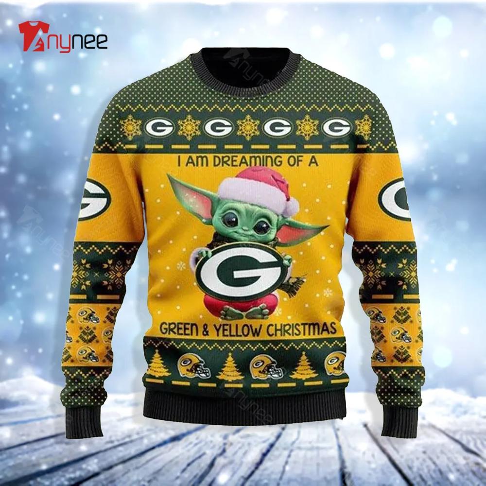 Baby Yoda Green Bay Packers Ugly Christmas Sweater- Best Christmas Gifts 2023