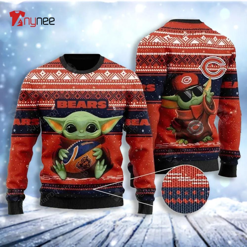 Baby Yoda Nfl Chicago Bears Ugly Christmas Sweater- Best Christmas Gifts 2023