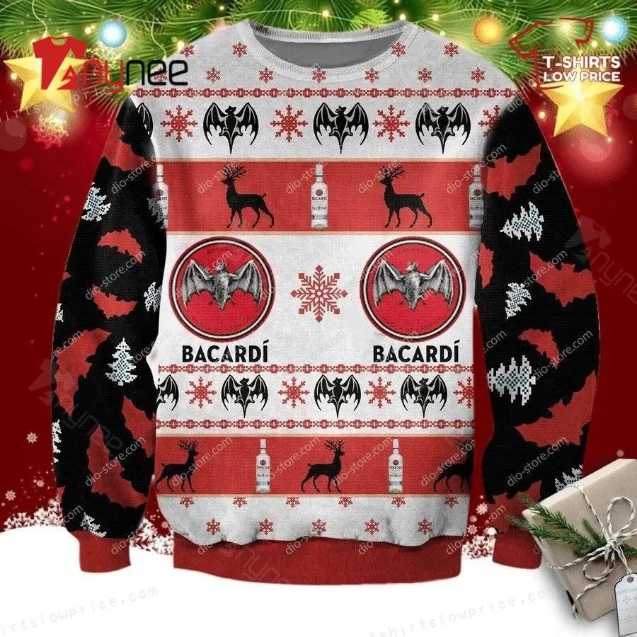 Bacardi Wine Alcohol Ugly Christmas Sweater- Best Christmas Gifts 2023