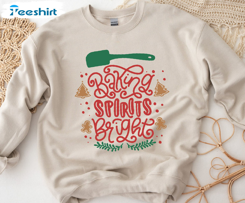 Baking Spirits Bright Shirt, Christmas Baking Vintage Short Sleeve Tee Tops