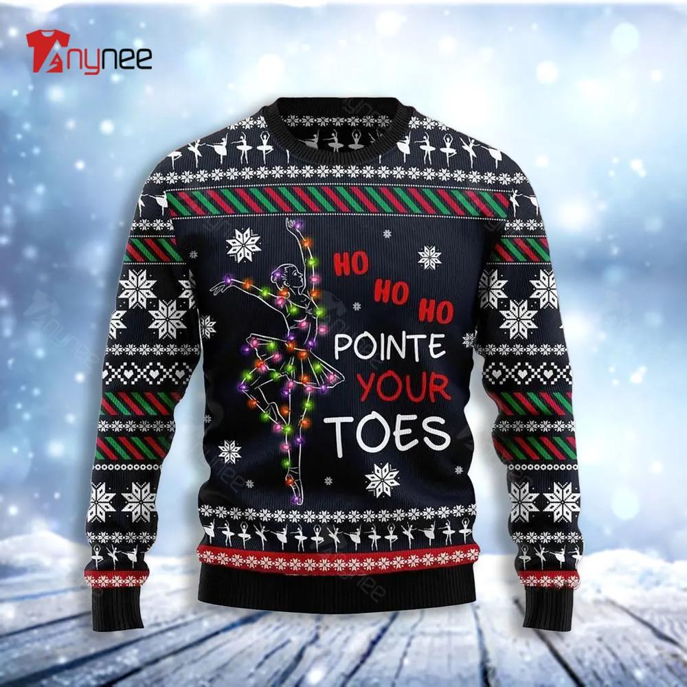 Ballet Pointe Your Toes Ugly Christmas Sweater- Best Christmas Gifts 2023