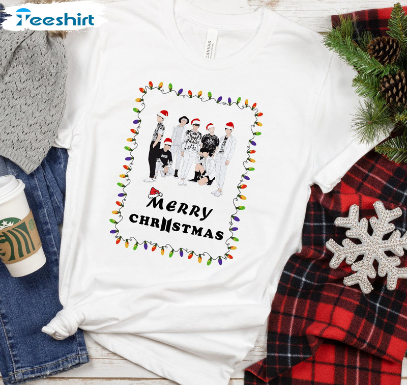 Bangtan Christmas Shirt, Bts Band Music Tee Tops Short Sleeve